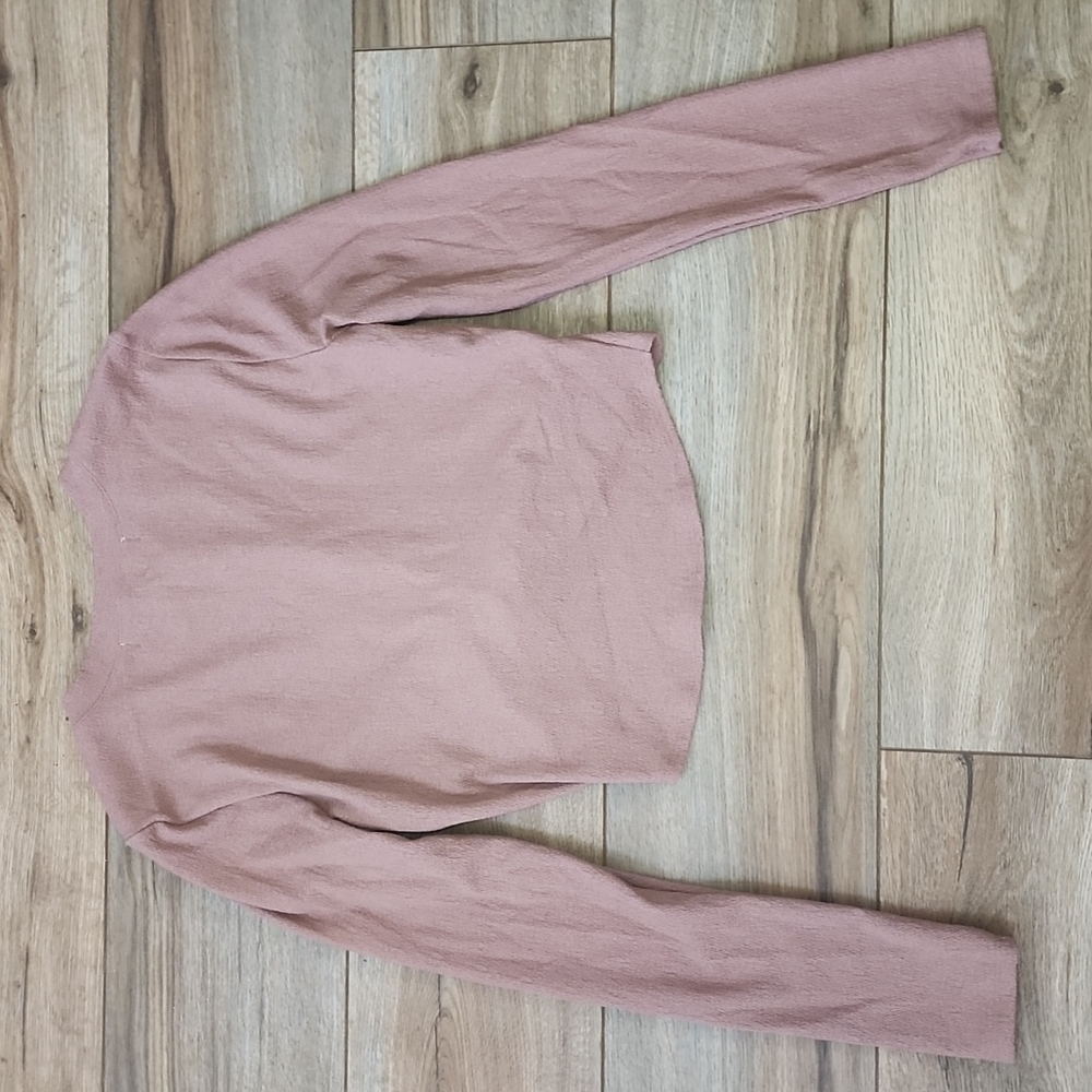 Free People Long Sleeve Twist Front Crop Top sz M - Picture 5 of 5
